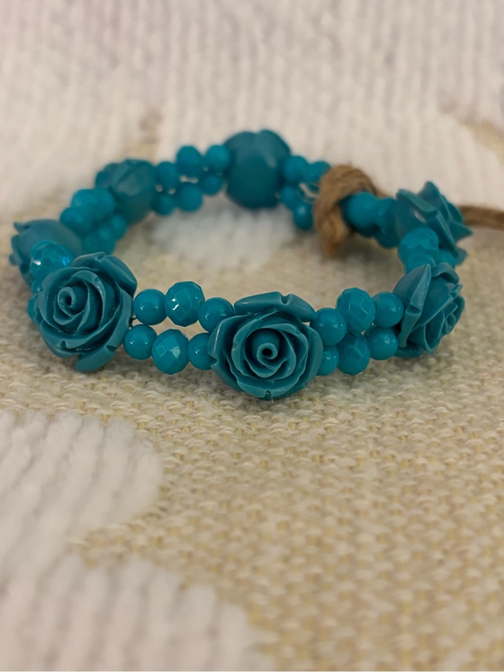 Turquoise Floral Beaded Bracelet